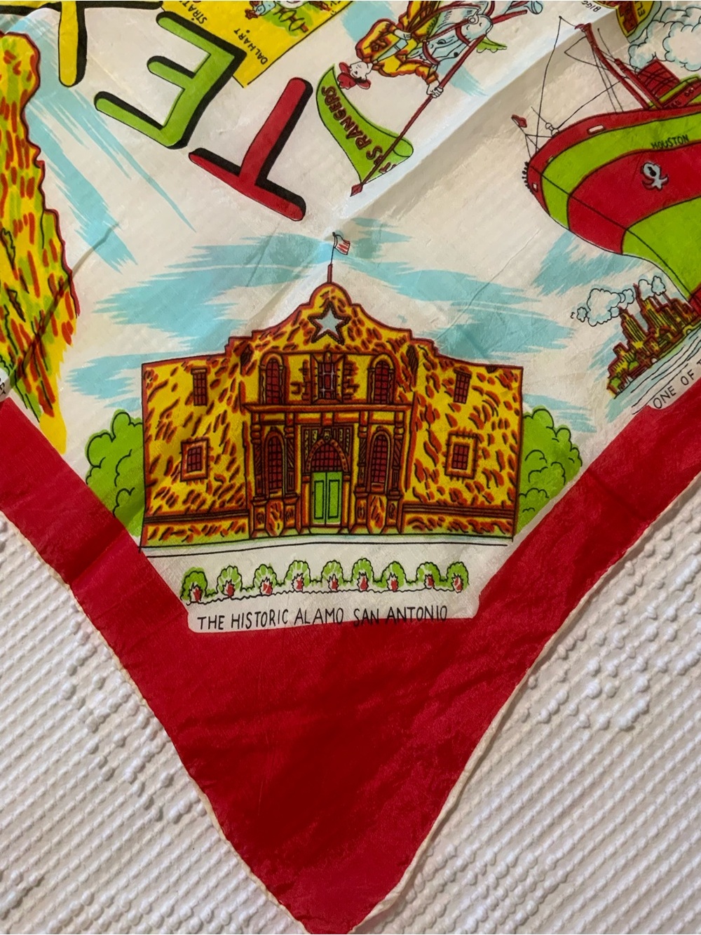 Vintage Texas scarf 1950’s beautiful detail All major tourist sights. - Picture 12 of 15